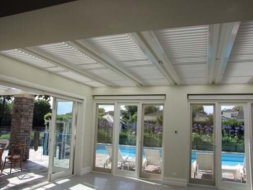 Shut out the heat with an Atrium Louvre Blade Shutter Panel Screen